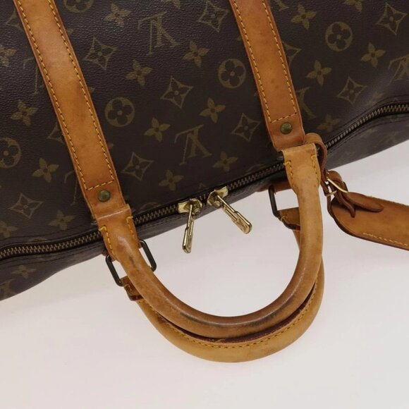 LOUIS VUITTON Monogram Keepall 55 Boston Bag M41424 LV Auth 132666 - Picture 8 of 16